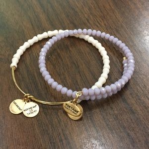 Alex and Ani gold beaded bracelets
